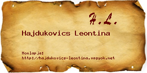 Hajdukovics Leontina névjegykártya